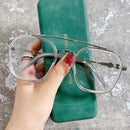 1x Blaulichtfilter Brille für Herren, modisch, High-End, optische Gläser, klar, schwarzer eckiger Rahmen, Anti-Strahlung