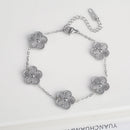 White Black Red Green Shell Five Leaf Flower Stainless Steel Ladies Bracelet Simple for Woman Party Birthday Jewelry Gift Clover