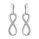 Romantic Female Earrings 925 Sterling Silver Love Eternal Infinity Earrings for Women Symbol 8 Shaped Twisted Long Ear Jewelry