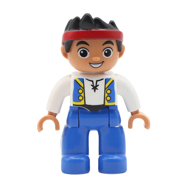 Big Size Action Figures City Princess Policemen Family Building Block Doll Character Accessory Assembly Toys for Children Gift