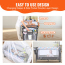 SucceBuy Baby Bassinet 77 pounds Load Capacity Easy to Fold Portable Bassinet Bedside Sleeper with Storage Basket and Wheels