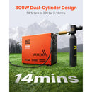 SucceBuy PCP Air Compressor 800W Dual-Cylinder Airgun Compressor 4500PSI/30Mpa Auto-Stop Compressor for Air Rifle Scuba Diving