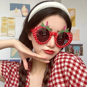 Strawberry Glasses Picnic Party Photo Decorations Funny Birthday Summer Party Supplies Adult Kids Party Dress Up Toys