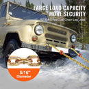 SucceBuy G80 V Towing Bridle Chain Towing with 15" J & Grab Hooks Transport Tow Chain Bridle for Flatbed Truck Wrecker Recovery