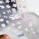 1PCS 5D Cartoon Kuromi Hello Kitty Nail Stickers Sanrio Animation Nail Art Decoration Sanrio Cute Melody Embossed Stickers