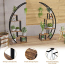 Plant Stand Indoor 2 Pack, 5 Tier Half Moon Plant Shelf, Tall Metal Large Plant Stands, Stylish Tiered Flower Storage Rack