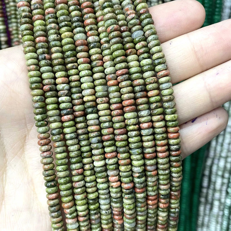 Natural Agates Tiger Eye Chalcedony Jades Stone Round Rondelle Spacer Beads For Jewelry Making Diy Bracelet Accessories 2X4mm