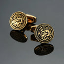 Luxury men's French shirt cufflinks classic round blue black stars rudder cuff buttons suit accessories jewelry gifts wholesale