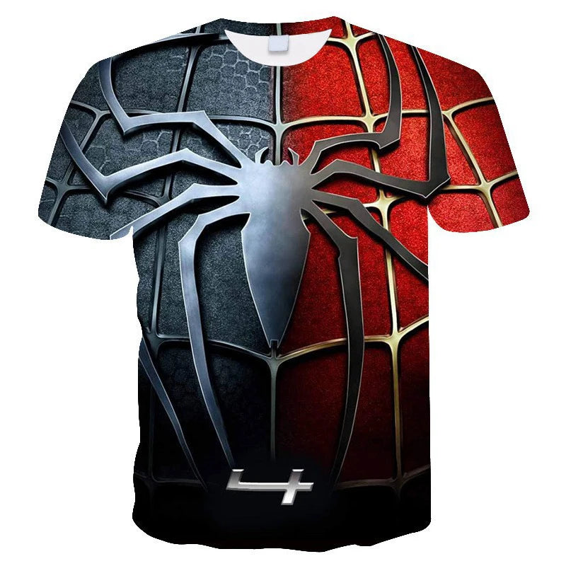 Kids Spider T-Shirt For Boy Clothes Fashion Children's Clothing Boys T-shirts Girls Tops 3D Print Baby Shirt Summer Boy T-shirt