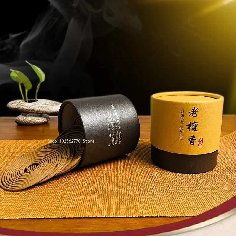 4 Hours Incense Coil Natural Sandalwood Aloes Home Bedroom Smell Burning Home Decoration To Purify The Air Lasting Fragrance