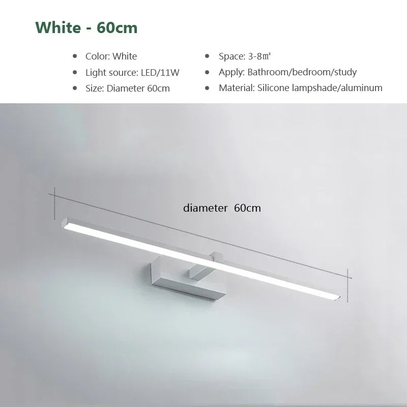 Modern Wall Light Bathroom LED Hardwares Wall Lamp Three Colors Light Aluminum Led  Indoor Wall Sconces Fixture Make Up light