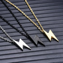 Retro Lightning Pendant Necklace For Men Gold Black Silver Color Necklaces Bolt Thunder Flash Charm Male Jewelry