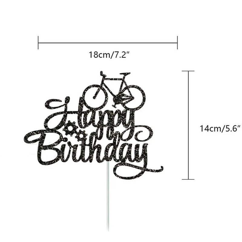 Bike Game Birthday Decorations Bicycle Garland Banner Cycling  Rider Cupcake Toppers Boy Birthday Baby Shower Party Decoration