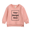 Kids Baby Girl Boy Customized Sweatshirt Add Your Text Image Long Sleeve Cotton Fleece Toddler DIY Pullover Hoodie Tops Clothes