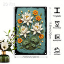 Lebendige Wandtafel mit Blumenmotiv – 2D Metallschild mit Lotusblumendesign, 20x30 cm für Innen- und Außenbereich, Haus- & Gartendekoration