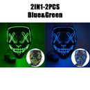 Halloween Masks of Terror Led Face Light Mask Scary Scream Bright Mask for Carnival Halloween Costumes for Men Glow in The Dark