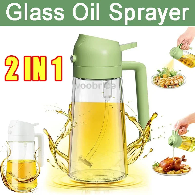 Glass Oil Spray Bottle Kitchen Oil Spray for Cooking Anti-leakage Olive Oil Storage Bottle for BBQ Salad Steak Kitchen Supplies