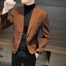 Single Jacket for Men Breasted Thin Man Suits and Blazers Slim Fit Dress Jackets Coats Business Black Casual Elegant Fashionable