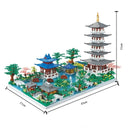 5186PCS Chinese Architecture Micro Building "Hangzhou West Lake "DIY Diamond Bricks with Ligh Toy for Kids Adult Gift