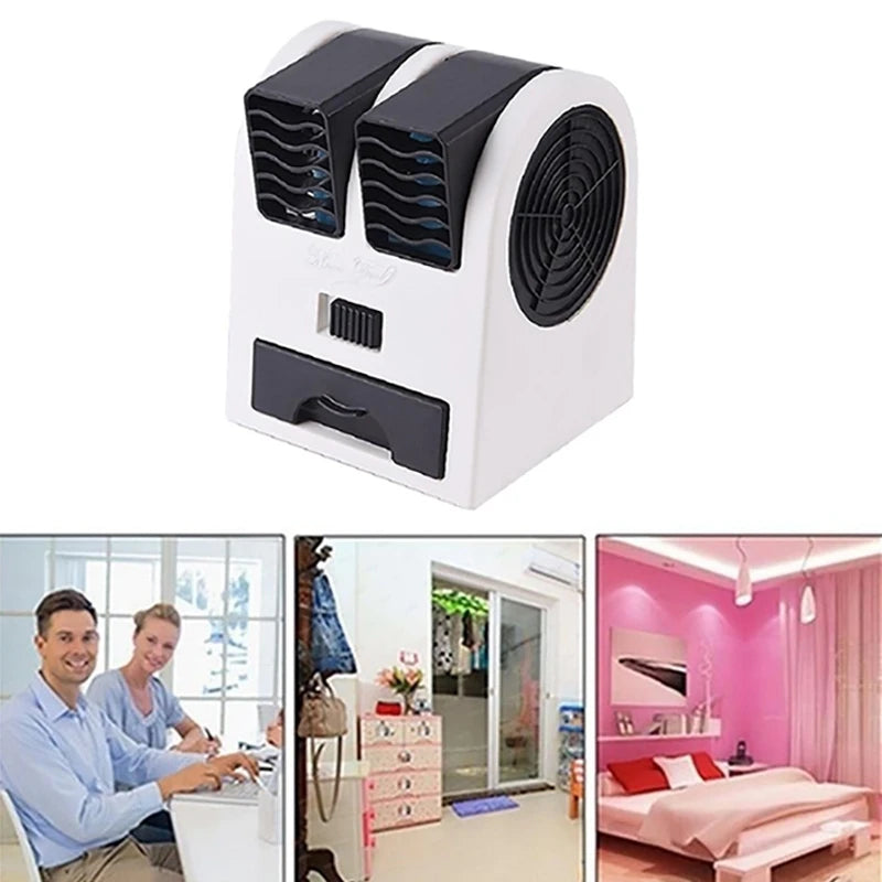 Mini Air Conditioning 3-In-1 Fan Humidifier Purifier for Home/Outdoor USB/Battery Powered Portable Quiet Air Cooler