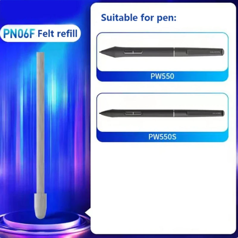 PN06F Felt Nibs Standard Replacement Pen Nibs for Huion Digital Drawing Pen PW550, PW550S, PW600, PW600S