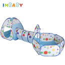 IMBABY Spielzeugzelt Indoor-Bällebad 3-in-1 Kinderzelt Faltbarer Krabbeltunnel Outdoor-Campingzelt Kinderzimmer-Haus