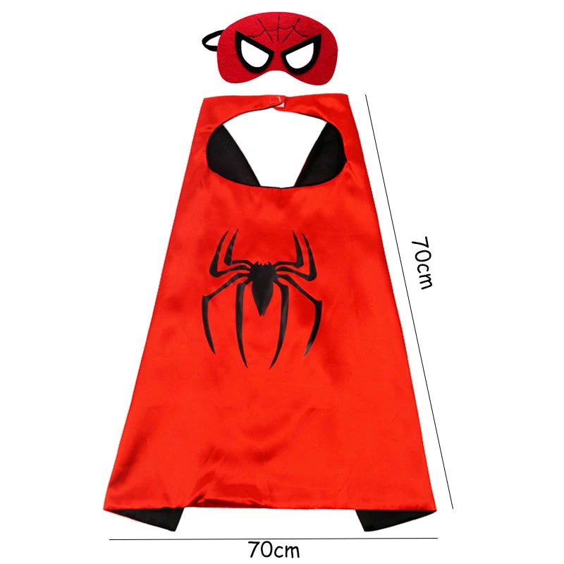 Cartoon Theme Children Birthday Party Super Hero Spiderman Cloak Mask Kids Toys Cosplay Costume Christmas Halloween Decorations