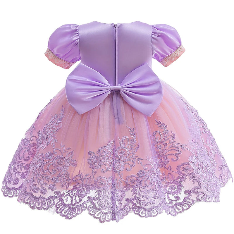 Baby Rapunzel Dress Mesh Princess Girls Sequin Tangled Cosplay Costume Halloween Kids Birthday Party Xmas Ball Gown 1-6T