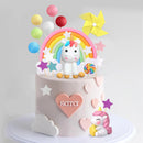 Unicorn Rainbow Cake Decorations with Rainbow Stars Unicorn Ballons Happy Birthday Cake Decorations for Boys Girls Kids Birthday