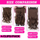 DinDong Synthetic Clip in Hair Extensions Wavy 24 inch 190G Premium Heat Resistant Hair 613