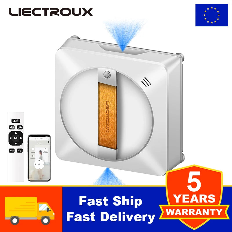 Liectroux YW710 Robot Window Cleaner,Double Water Spray,Strong Vacuum,Home Floor Wall Window Cleaning Robot,App&Remote Control