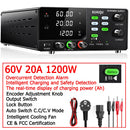 60V 20A Adjustable Laboratory Power Supply, 1200W High-precision Bench Power Supply for Battery Charging, OCP, Memory Storage