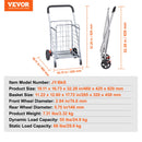 VEVOR 66/110/200lbs Folding Shopping Cart Grocery Utility Trolley with Rolling Swivel Wheels Foldable Laundry Basket for Luggage