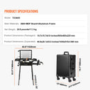 SucceBuy Professional Makeup Train Case Aluminum Cosmetic Case Workbench With Supporting Legs Rolling Makeup Case Extra Large