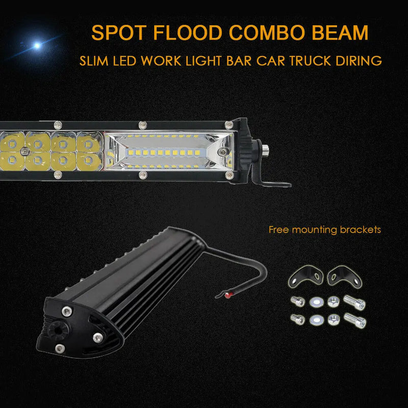 Slim 8" 20" 32" LED Light Bar Off Road 12V 24V LED Light Bar/Work Light For Car Combo 4x4 Led Bar Jeep Truck ATV SUV 12V 24V