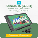 Huion Kamvas 16 (Gen 3) Graphics Tablet 15.8 Inch Display 2.5K QHD Screen with Dual Dials PenTech 4.0 Stylus 16K Levels Pressure
