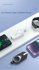 Mini Solar Power Bank 3000mAh Wireless Charger for Apple Watch 8 7 6 5 External Battery Charger for iPhone Samsung Huawei Xiaomi