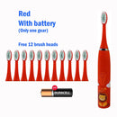 Children Electric Toothbrush With Replace Brush Heads Kids Cartoon Toothbrush Ultrasonic Sonic Electric Toothbrush With 6 Head