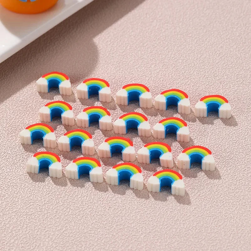 10Pcs/Lot Kawaii Rainbow Erasers Student Pencil Rubber School Stationery Cute Cartoon Mini Rainbow Bridge Eraser for Kids Gifts