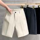 Five-point Solid Color Suit Trousers for Men Korean Style Trendy Business Chic Loose Shorts Slim Trousers Thin Casual Trousers