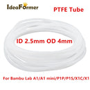 Bambu Lab PTFE Tube ID 2.5mm OD 4mm P1P AMS A1 Mini 3D Printer Teflonto Pipe 1.75mm Bambulab Ptfe Tube Bambulabs Filament Parts