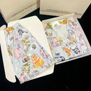 Cute Cat Print Pajamas Women's Spring Summer Ice Silk Slippery Short Sleeved Shorts Home Clothing Two Piece Set Sleepwear