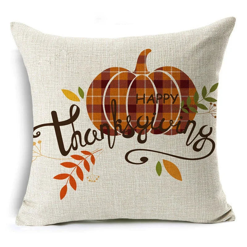 Thanksgiving Pumpkin Plant Pillowcases Linen Decor Throw Cushion Cover For Car Sofa Pillowcase Outdoor Garden Home Decoration