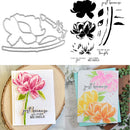 Lotus Flower Transparent Clear Stamps and Cutting Dies For DIY Craft Making Card Photo Album Scrapbooking Decoration Template