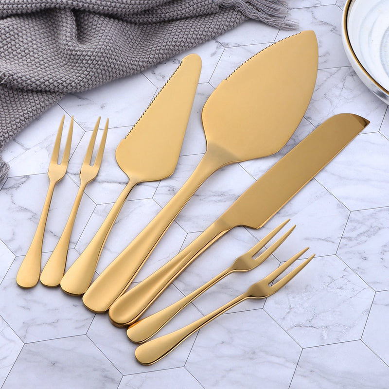 Stainless Steel Cake Shovel Serving Knife and Cake Fork Set Baking Tool for Pie Pizza Server Kitchenware Baking &amp; Pastry Spatula