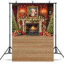 Santa Claus Workshop Backdrops Kids Family Photography Props Magic Christmas Fireplace Gifts Wreath Xmas Trees Backgrounds
