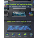 JOMAA Colors Beleuchtete kabellose 2,4-GHz-Tastatur-Maus-Kombination, wiederaufladbare Multi-Geräte-Bluetooth-Tastatur mit Ziffernblock