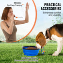 SucceBuy Hund Agility Trainingsausrüstung 4-teiliges Set mit verstellbaren hohen Hürden 6 Slalomstangen Sprungring Quadratische Pausenbox Pfeife