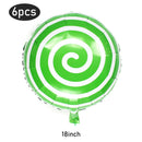 6Pcs Christmas Candy Cane Foil Balloons Round Windmill Lollipops Candy Helium Foil Balloons for Xmas Wedding Birthday Decoration