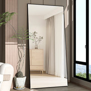 The Full-Length Horizon | 65-inch Floor Standing Black Metal Frame Mirror (24-inch Wide)